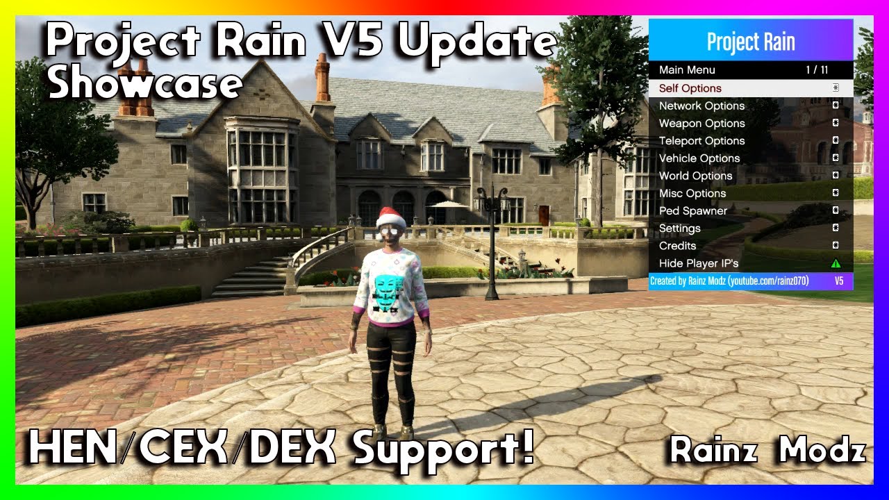 PS3 - [GTA V] Project Rain V5.0 Mod Menu [HEN-DEX-CEX]