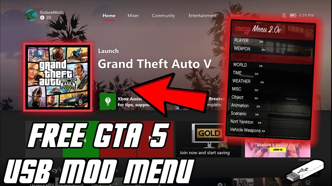 New Modmenu Usb Gta5 Consolecrunch Official Site